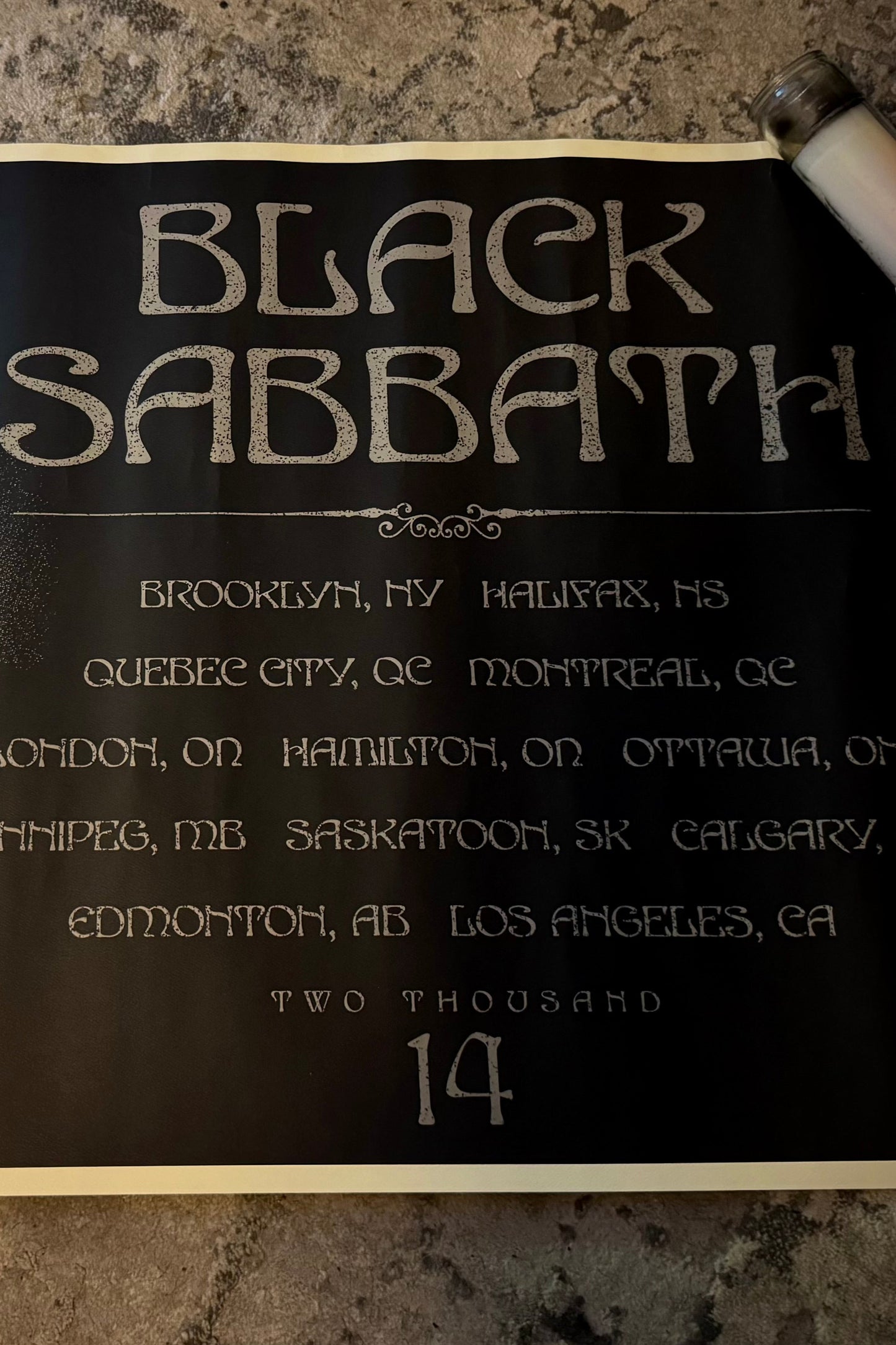 Black Sabbath Rare Poster North America Tour - 2014