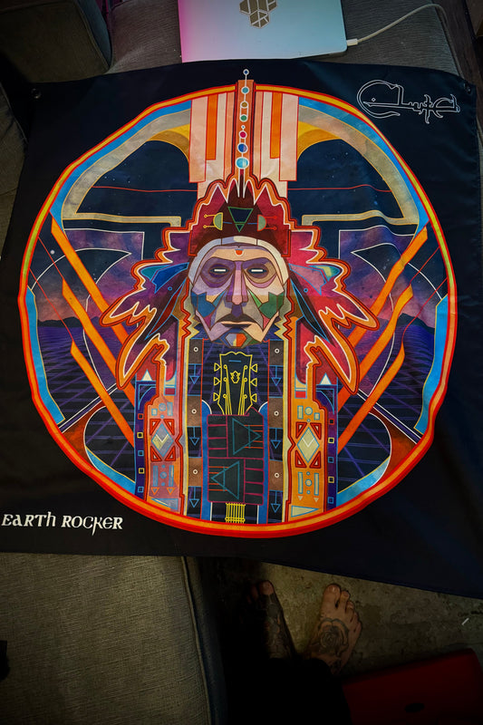 Clutch Earth Rocker Tapestry Rare 3' X 3' With Grommets - 2013