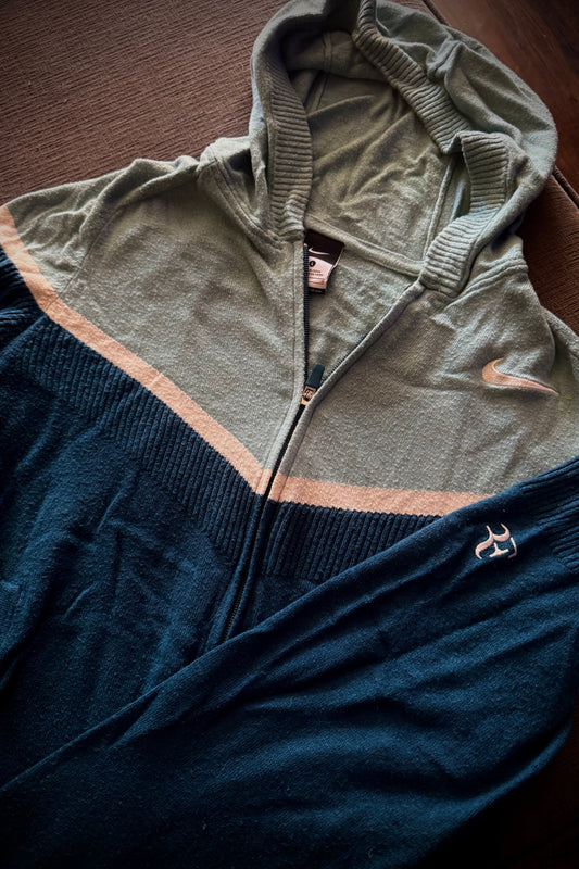 Nike Roger Federer RF 2014 US Open Tennis Used Jacket Hoodie Sweater Size L