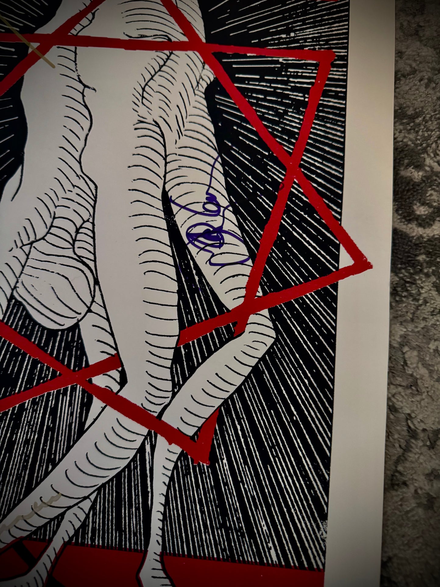 TOOL Poster Adam Jones drawing signed by the band and numbered 345/450 - 2009