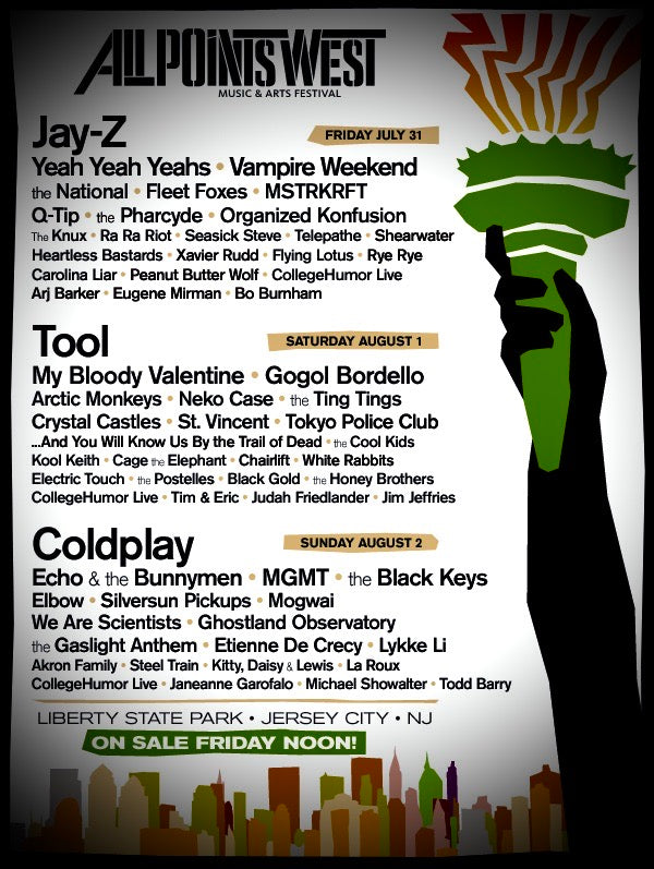 TOOL  ALL POINTS WEST FESTIVAL POSTER - 2009